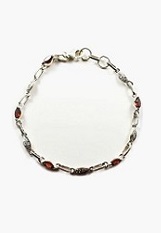 handcrafted superb little silver garnet birthstone bracelet 